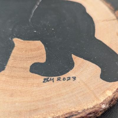 Wooden Bear Figure Coaster & Trinket Dish 1 Piece Is Signed (HW)