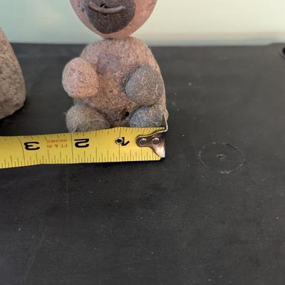 Pair of Folk Art River Stone Bears (HW)