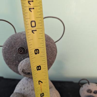 Pair of Folk Art River Stone Bears (HW)
