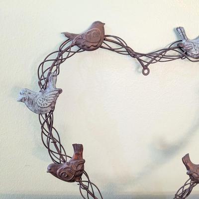 Art Deco 2002 Amos Pewter Nova Scotia & Metal Bird Wreath (HW)