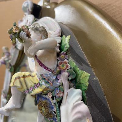 A Unique and Monumental Late 19th Century German Dresden/Meissen Porcelain Mirror