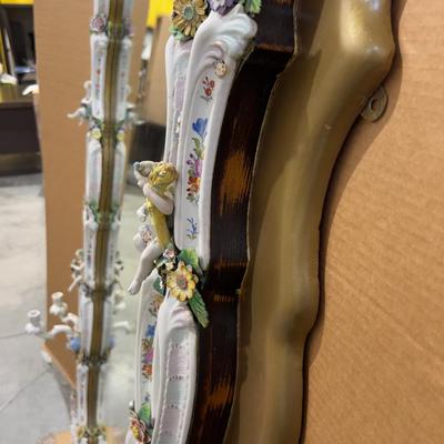 A Unique and Monumental Late 19th Century German Dresden/Meissen Porcelain Mirror