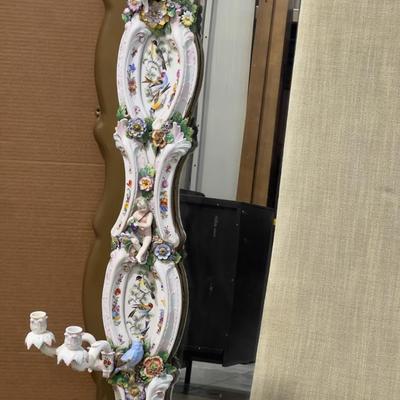 A Unique and Monumental Late 19th Century German Dresden/Meissen Porcelain Mirror