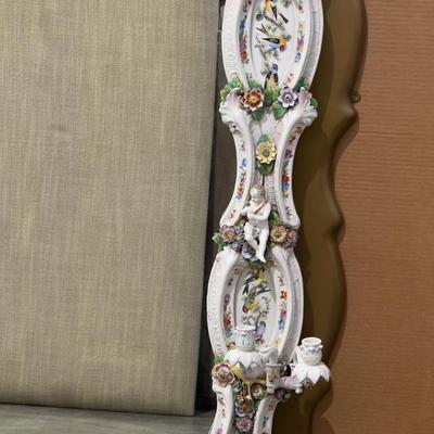 A Unique and Monumental Late 19th Century German Dresden/Meissen Porcelain Mirror