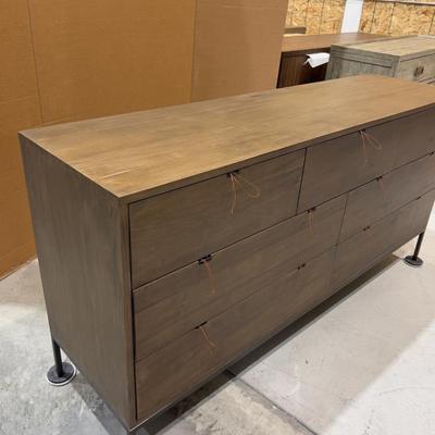 Sale Photo Thumbnail #188: Not used Excellent Condition. Jointed Corners. Wood with Metal Legs.  High quality! Please provider moving assistance and secure transportation and or packing materials for moving. Measures 70 x 19x 35.