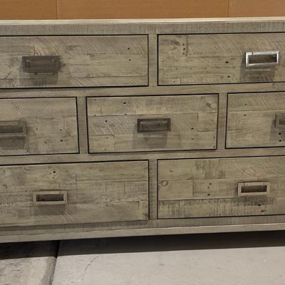 Sale Photo Thumbnail #193: Not used Excellent Condition. Jointed Corners. Wood with Metal Legs.  High quality! Please provider moving assistance and secure transportation and or packing materials for moving. Measures 64 x 19x 36. Retail Price $1,900.