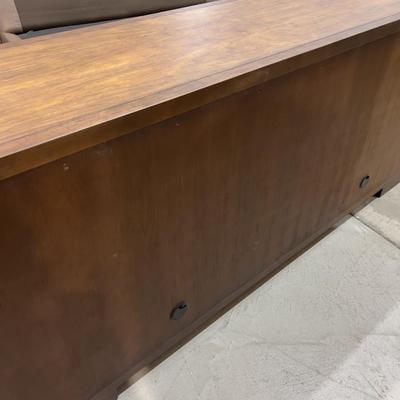 Sale Photo Thumbnail #219: Not used Excellent Condition. Jointed Corners. Wood with Metal Legs.  High quality! Please provider moving assistance and secure transportation and or packing materials for moving. Measures 80 X 21 X 34  Retail Price on Wayfair $4,800 