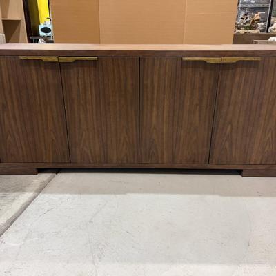 Sale Photo Thumbnail #214: Not used Excellent Condition. Jointed Corners. Wood with Metal Legs.  High quality! Please provider moving assistance and secure transportation and or packing materials for moving. Measures 80 X 21 X 34  Retail Price on Wayfair $4,800 
