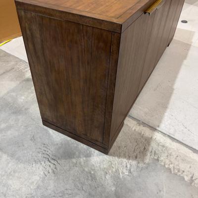 Sale Photo Thumbnail #217: Not used Excellent Condition. Jointed Corners. Wood with Metal Legs.  High quality! Please provider moving assistance and secure transportation and or packing materials for moving. Measures 80 X 21 X 34  Retail Price on Wayfair $4,800 