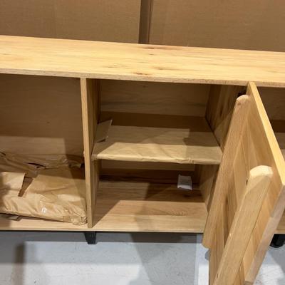 Sale Photo Thumbnail #316: Not used. Good quality and Condition. However there is water damage to the end and will need to be repaired on the finish only.! Please provider moving assistance and secure transportation and or packing materials for moving. Measures 95" X 20" X 36"  Ret