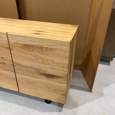 Sale Photo Thumbnail #309: Not used. Good quality and Condition. However there is water damage to the end and will need to be repaired on the finish only.! Please provider moving assistance and secure transportation and or packing materials for moving. Measures 95" X 20" X 36"  Ret