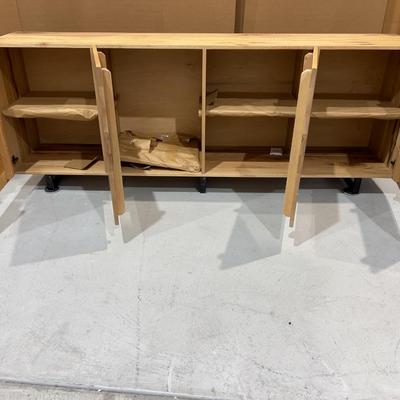 Sale Photo Thumbnail #314: Not used. Good quality and Condition. However there is water damage to the end and will need to be repaired on the finish only.! Please provider moving assistance and secure transportation and or packing materials for moving. Measures 95" X 20" X 36"  Ret