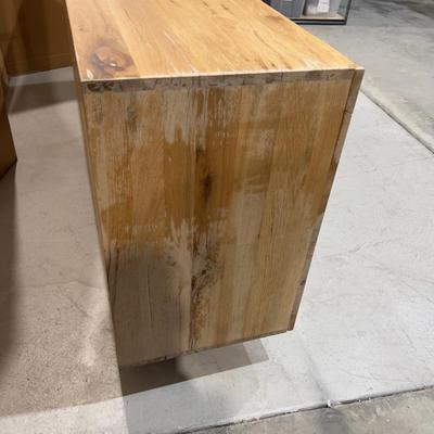 Sale Photo Thumbnail #312: Not used. Good quality and Condition. However there is water damage to the end and will need to be repaired on the finish only.! Please provider moving assistance and secure transportation and or packing materials for moving. Measures 95" X 20" X 36"  Ret
