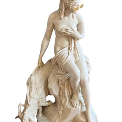 Sale Photo Thumbnail #349: Amalthea and Jupiter's Goat Marble Sculpture 19th Century French After Pierre Julien

A 19th century reproduction of the famous sculpture "Amalthea and Jupiter's goat" the original was sculpture by Pierre Julien and now resides in the Louvre in Paris Fran