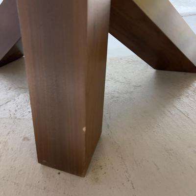 Sale Photo Thumbnail #358:  Table top is beautiful. Not used. The Base does have a minor chips - See Photo. t comes in 2 pieces to move. High quality! Please provider moving assistance and secure transportation and or packing materials for moving. Measures 48 X 84 HUGE!  Retails fo