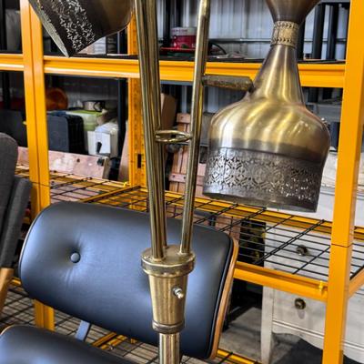 Sale Photo Thumbnail #175: Modernist Era Hollywood Regency Metal Floor Lamp 3 Adjustable shades