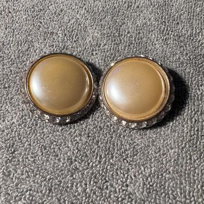 Sale Photo Thumbnail #426: vintage clip-on earrings, likely from the mid-20th century, identifiable as Lisner Signed Clip On Earrings. 
Here's more information about these earrings:
Brand and Signature: The earrings are signed by "Lisner," a well-known costume jewelry company that 
