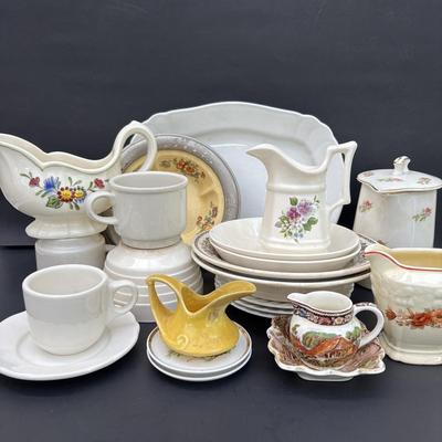 LOT 46: Vintage Utility Ware, Transferware & China: Buffalo China, Rego, Crooksville, W.R. Midwinter Ltd, Sebring Pottery