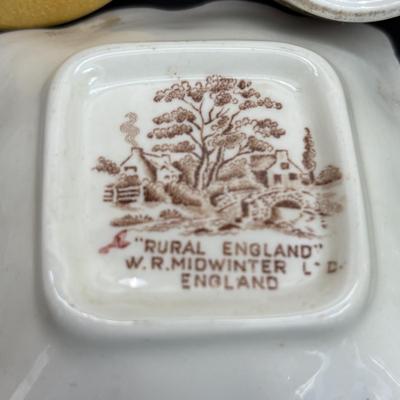 LOT 46: Vintage Utility Ware, Transferware & China: Buffalo China, Rego, Crooksville, W.R. Midwinter Ltd, Sebring Pottery
