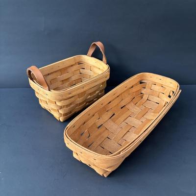 LOT 47: Longaberger Pink Pottery, Baskets, Soap Dish & Pamper Chef Stoneware Pie Dish