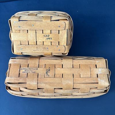 LOT 47: Longaberger Pink Pottery, Baskets, Soap Dish & Pamper Chef Stoneware Pie Dish