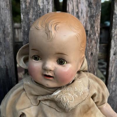 LOT 51: Vintage Baby - Composition Baby Hendren Doll, Royal Doulton Bunnykins Dishes & More