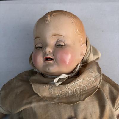 LOT 51: Vintage Baby - Composition Baby Hendren Doll, Royal Doulton Bunnykins Dishes & More