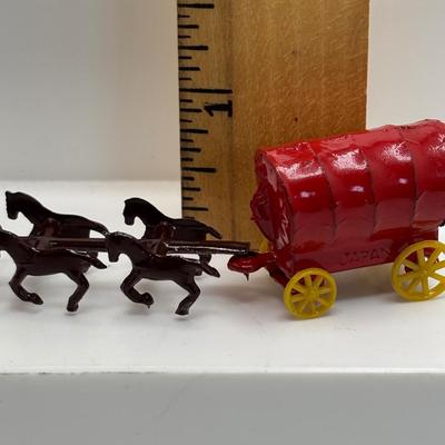 LOT 53: Lesney England Diecast Covered Wagon, Antimony Japan Old Timey Covered Wagon & More