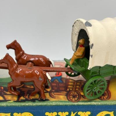 LOT 53: Lesney England Diecast Covered Wagon, Antimony Japan Old Timey Covered Wagon & More