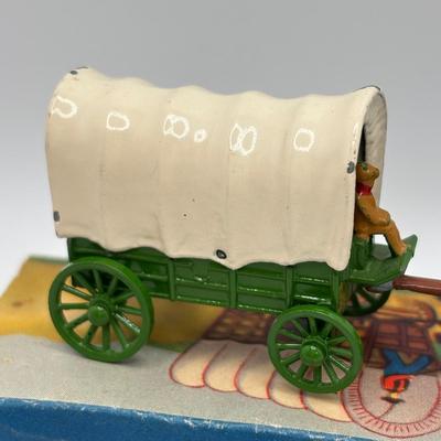 LOT 53: Lesney England Diecast Covered Wagon, Antimony Japan Old Timey Covered Wagon & More