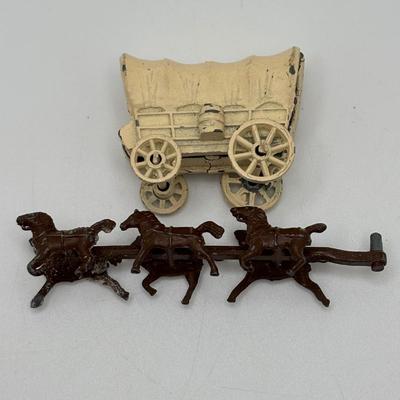 LOT 53: Lesney England Diecast Covered Wagon, Antimony Japan Old Timey Covered Wagon & More