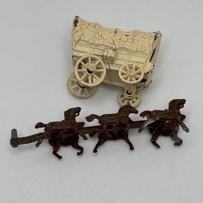 LOT 53: Lesney England Diecast Covered Wagon, Antimony Japan Old Timey Covered Wagon & More