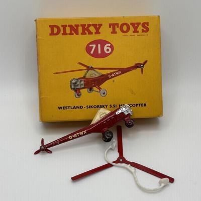 LOT 54: Dinky Toys Westland Sikorsky S.51 Helicopter, Budgie Toy England Low Loader, 1973 John Deere Tractor & More