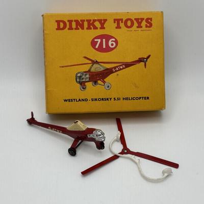 LOT 54: Dinky Toys Westland Sikorsky S.51 Helicopter, Budgie Toy England Low Loader, 1973 John Deere Tractor & More