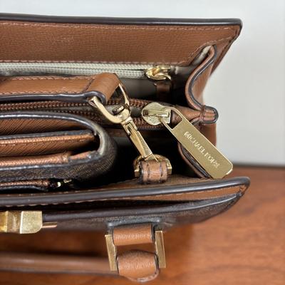 LOT 58: Michael Kors Signature Mott Messenger Satchel & Wallet
