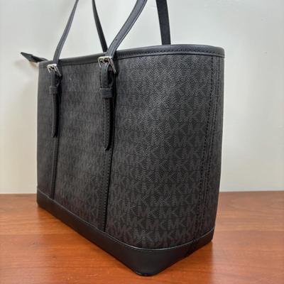 LOT 60: Michael Kors Jet Set Travel Signature Tote Bag & Monogram Wristlet