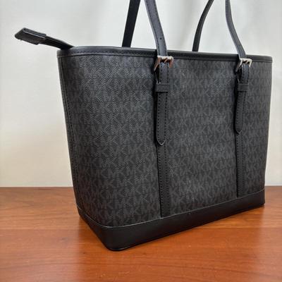 LOT 60: Michael Kors Jet Set Travel Signature Tote Bag & Monogram Wristlet