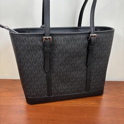 LOT 60: Michael Kors Jet Set Travel Signature Tote Bag & Monogram Wristlet