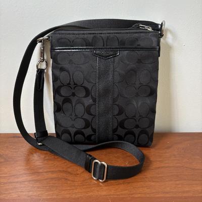 LOT 62: Coach Signature Stripe Swing Pack Crossbody