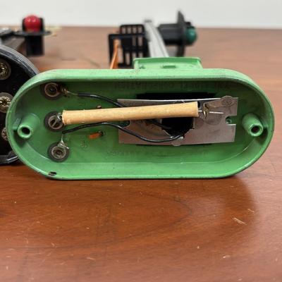 LOT 65: Lionel Train Accessories, Bottle Brush Trees, Noma Electronic Railroad Station Records and Record Player (for parts) & Toy...