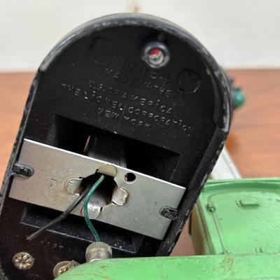 LOT 65: Lionel Train Accessories, Bottle Brush Trees, Noma Electronic Railroad Station Records and Record Player (for parts) & Toy...