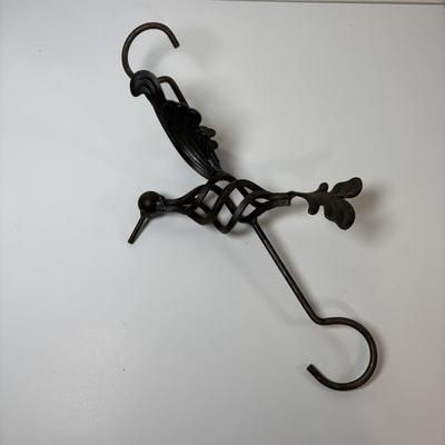 LOT 66: Cast Metal Dragon Fly. Lady Bugs, Butterfly and Forged Iron Hanging Hummingbird w/Bottom Hook