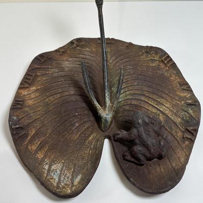 LOT 67: Cast Metal Ants, Frog, Grasshoppers & Lily Pad w/Frog Sundail