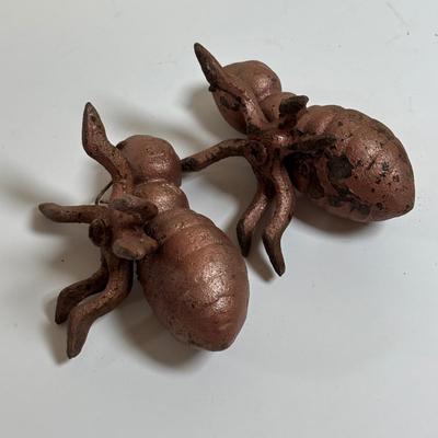 LOT 67: Cast Metal Ants, Frog, Grasshoppers & Lily Pad w/Frog Sundail