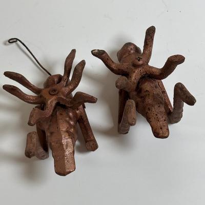 LOT 67: Cast Metal Ants, Frog, Grasshoppers & Lily Pad w/Frog Sundail