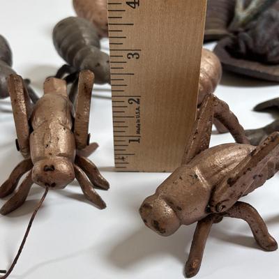 LOT 67: Cast Metal Ants, Frog, Grasshoppers & Lily Pad w/Frog Sundail