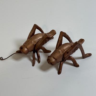 LOT 67: Cast Metal Ants, Frog, Grasshoppers & Lily Pad w/Frog Sundail