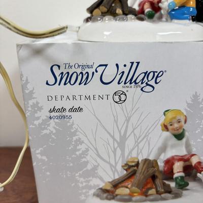 LOT 68: Dept 56 Skate Date, Round & Round We Go Accessories w/Trees, Lemax Trees & More