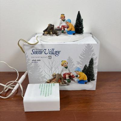 LOT 68: Dept 56 Skate Date, Round & Round We Go Accessories w/Trees, Lemax Trees & More