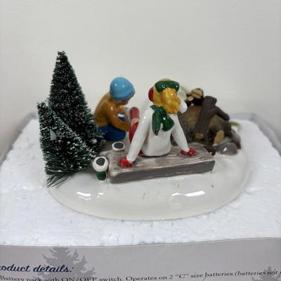 LOT 68: Dept 56 Skate Date, Round & Round We Go Accessories w/Trees, Lemax Trees & More